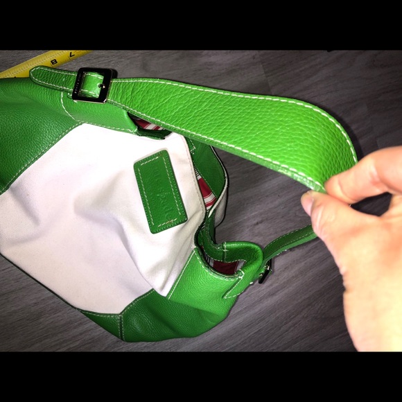 Kate Spade Canvas & Kelly Green Boho Purse - Picture 10 of 11